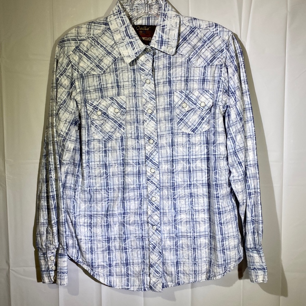Blue & Silver Pearl Snap Shirt